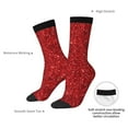 thumbnail image 4 of Rateoe Red Glitter for Women Casual Calf Socks - Cute Crew Socks - Thin Soft Above Ankle Socks Size 5-11, 4 of 6
