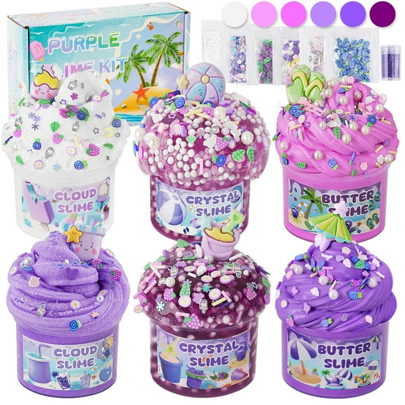 Slime Kit LAWOHO Gradient Purple 360 ml Cloud Butter Clear