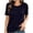 06-Navy, variant on Annhoo Womens Pajama Tops Lightweight Breathable Solid Color Crewneck Short Sleeve Shirts Sleepwear Clothes