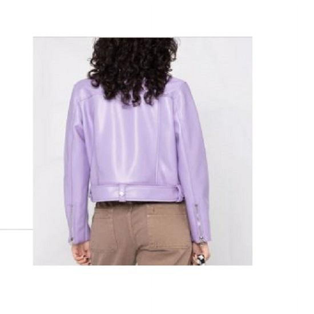 Noora Real Women's Biker Jacket with Zipper, Lavender