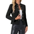 thumbnail image 4 of INSPIRE CHIC Open Front Blazers for Women's Casual Long Sleeves Buttons Office Suit Jacket XS Black, 4 of 6