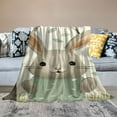 thumbnail image 2 of COMIO Flannel Blanket Super Soft Woodland Animal Cute Rabbit, Anti-Pilling, Multiple Sizes White, 2 of 6