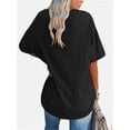 thumbnail image 4 of Womens T Shirts Summer Crewneck Short Sleeve Loose Fit Basic Tee Tops Workout Clothes, 4 of 5