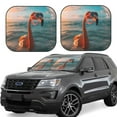 thumbnail image 2 of Daiia Swimming Goggled Flamingo 2PCS Car Windshield Sun Shade, Foldable Sun Shield for Car Front Window, Auto Sun Blocker Visor Protector Universal for Truck SUV Pickup-Medium, 2 of 7