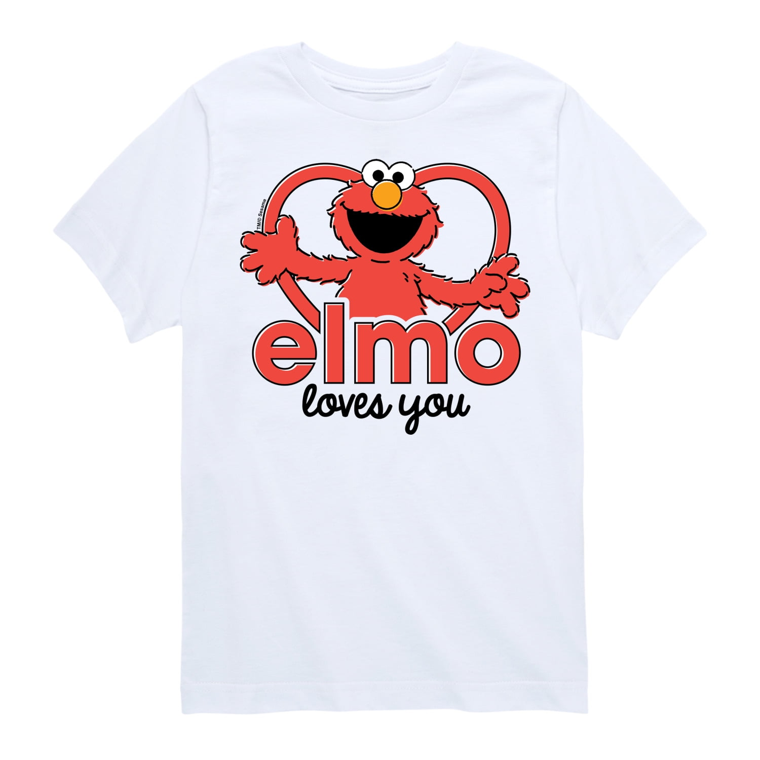 Sesame Street - Elmo Loves You - Toddler and Youth Short Sleeve Graphic T-Shirt