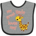 thumbnail image 3 of Inktastic My Great Uncle Loves Me Cute Giraffe Boys or Girls Baby Bib, 3 of 4