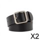 thumbnail image 1 of 2x Cinturón de Cuero PU para Mujer, Pretina Femenina, Longitud Ajustable con Hebilla Cuadrada de Una Sola Punta, Cinturón Decorativo de Moda, Cinturón 2 piezas, 1 of 8