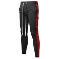 thumbnail image 1 of FashionOutfit Men's Casual Side Panel Long Length Drawstring Ankle Zipper Track Pants, 1 of 1