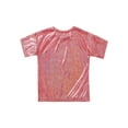 thumbnail image 4 of DPOIS Kids Girls Boys Sparkly Shiny Metallic Short Sleeves Dance Tops Red 7-8, 4 of 7