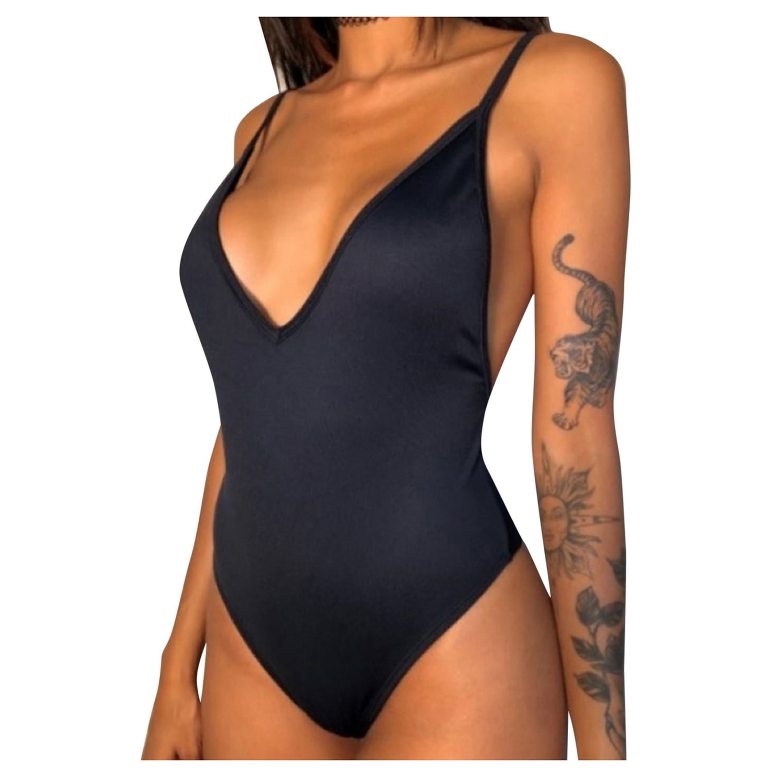 Novobey Swim Skirts For Women Tummy Control Women Strappy One Piece Bathing Suit Slimming High Cut Bottom Walmart Com