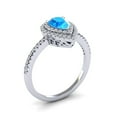 thumbnail image 2 of SuperJeweler 1 Carat Pear Shape Blue Topaz and Double Halo Diamond Ring In Sterling Silver For Women, 2 of 6