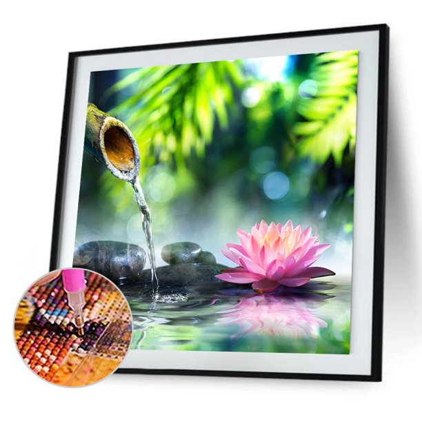 Cuadros Decorativos 5D bricolaje taladro cuadrado completo diamante pintura Lotus Kit decoración del hogar arte artesanía Tmvgtek embutido en tela