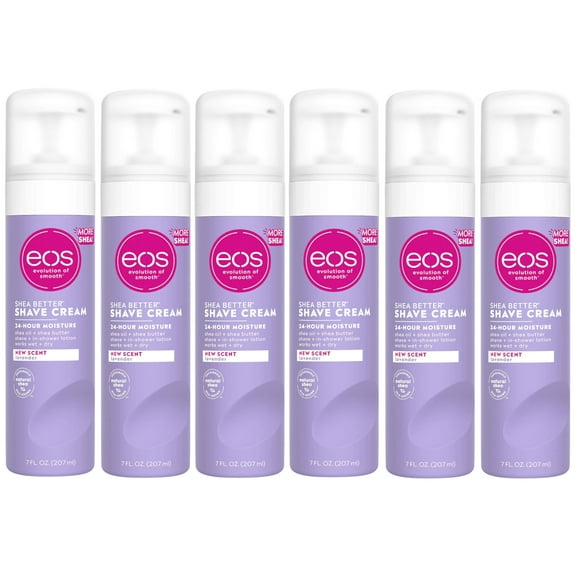 6 Pack EOS Evolution of Smooth Shave Cream Lavender Jasmine 7 Oz Each