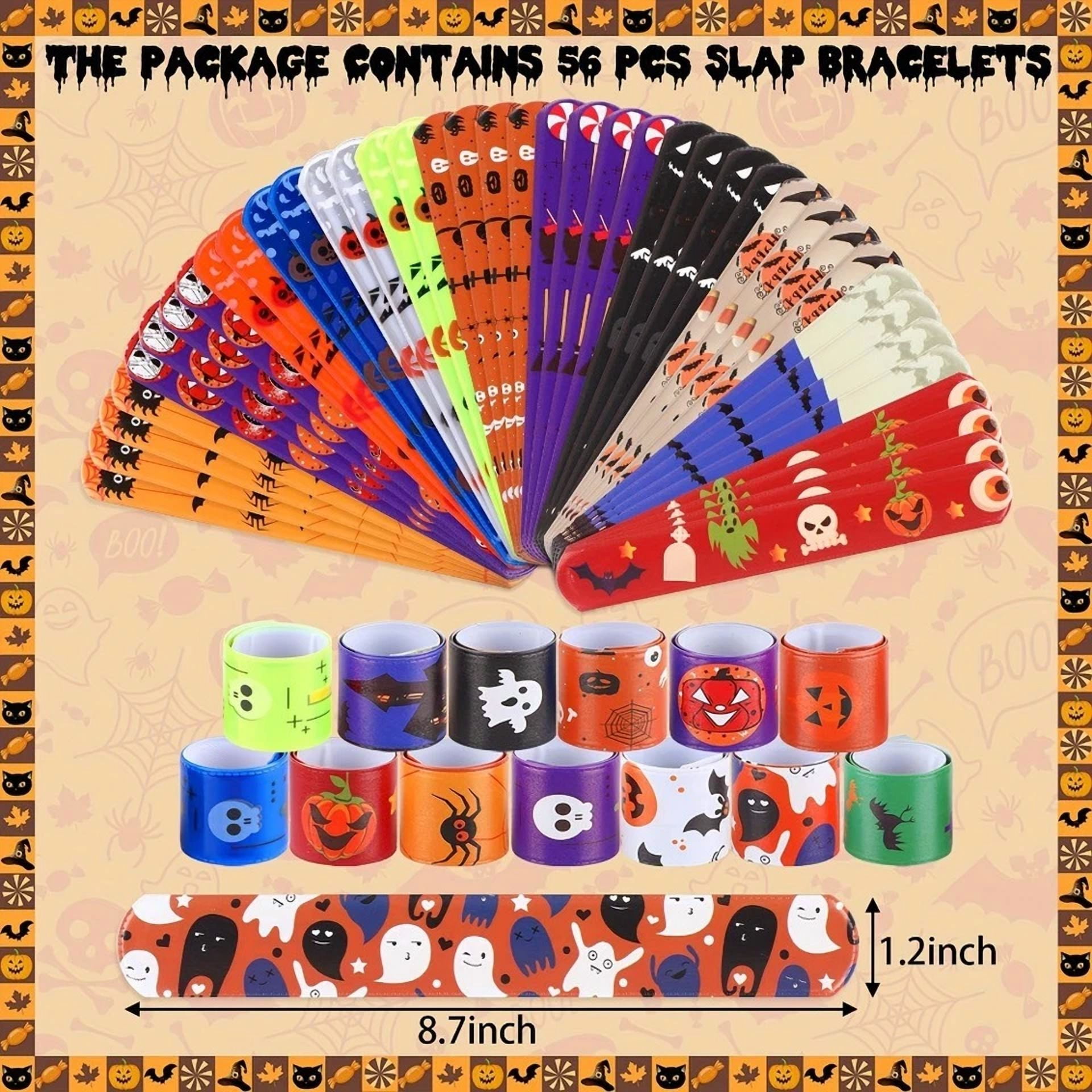 BUTTERFLY- 56Pcs Halloween Party Favors Slap Bracelet Bulk Halloween Toy For Party Supplies
