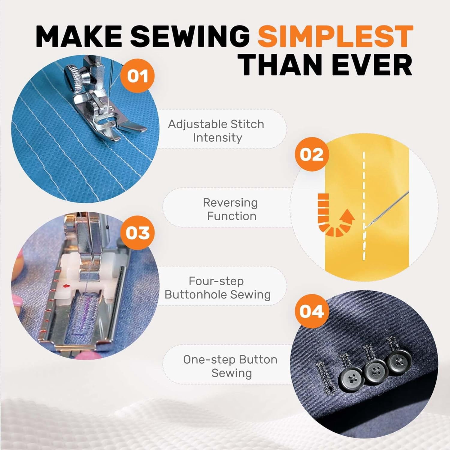 BSHAPPLUS® Portable Sewing Machine,54 Piece Handheld Electric Sewing Machines Kit,38 Stitch Patterns Mini Sewing Machine for Beginners Kids,Household Multifunctional Crafting Mending Machine