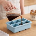thumbnail image 6 of Food Grade Silicone Ice Cube Tray with Lid 6 Grid for Freezing Beverage, Gray Blue, 6 of 6