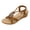 Brown, variant on IUJOSY Low Wedge Heels for Women Summer Dressy Bohemian Beaded T- Strap Elastic Ankle Strap Sandals