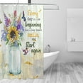 thumbnail image 3 of Sunflower Shower Curtain Farmhouse Sunflower Flower Inspirational Bathroom Shower Curtains Rustic Country Floral Hummingbird Waterproof Polyester Fabric Bathroom Decor Curtain with Hooks 72x72 Inches, 3 of 6