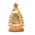 thumbnail image 2 of Mini árbol de Navidad con luz nocturna y cúpula de cristal | Adorno LED de escritorio para decoración navideña | Escena de nieve invernal con bolas y estrellas de colores | Regalo decorativo a pilas, 2 of 5
