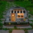 thumbnail image 3 of Exhart Solar Hand Painted Camping Trailer Statue with Welcome Sign, 5 by 6 inches, Resin, 3 of 8