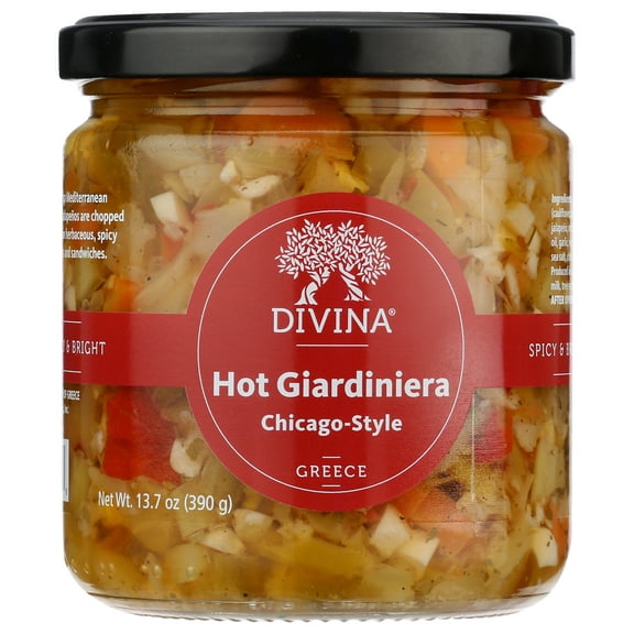 Divina Giardiniera Hot Chicago Style - 6 x 13.7 oz Jars