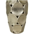 thumbnail image 4 of DecMode 13", 11"H Geometric Open Framed Gold Aluminum Metal Vase with Circular Plates, Set of 2, 4 of 11