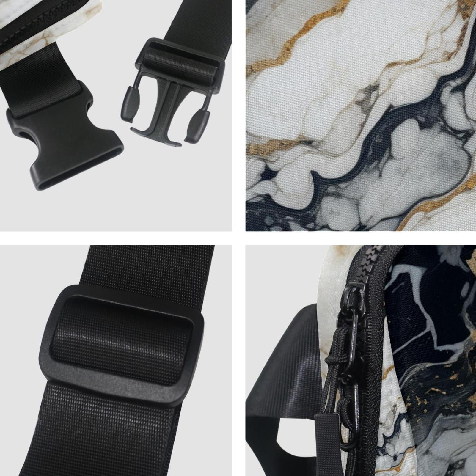 Marbled Lightweight Adjustable Waist Pack Fanny Pack Crossbody Bag with Extension Strap Unisex
