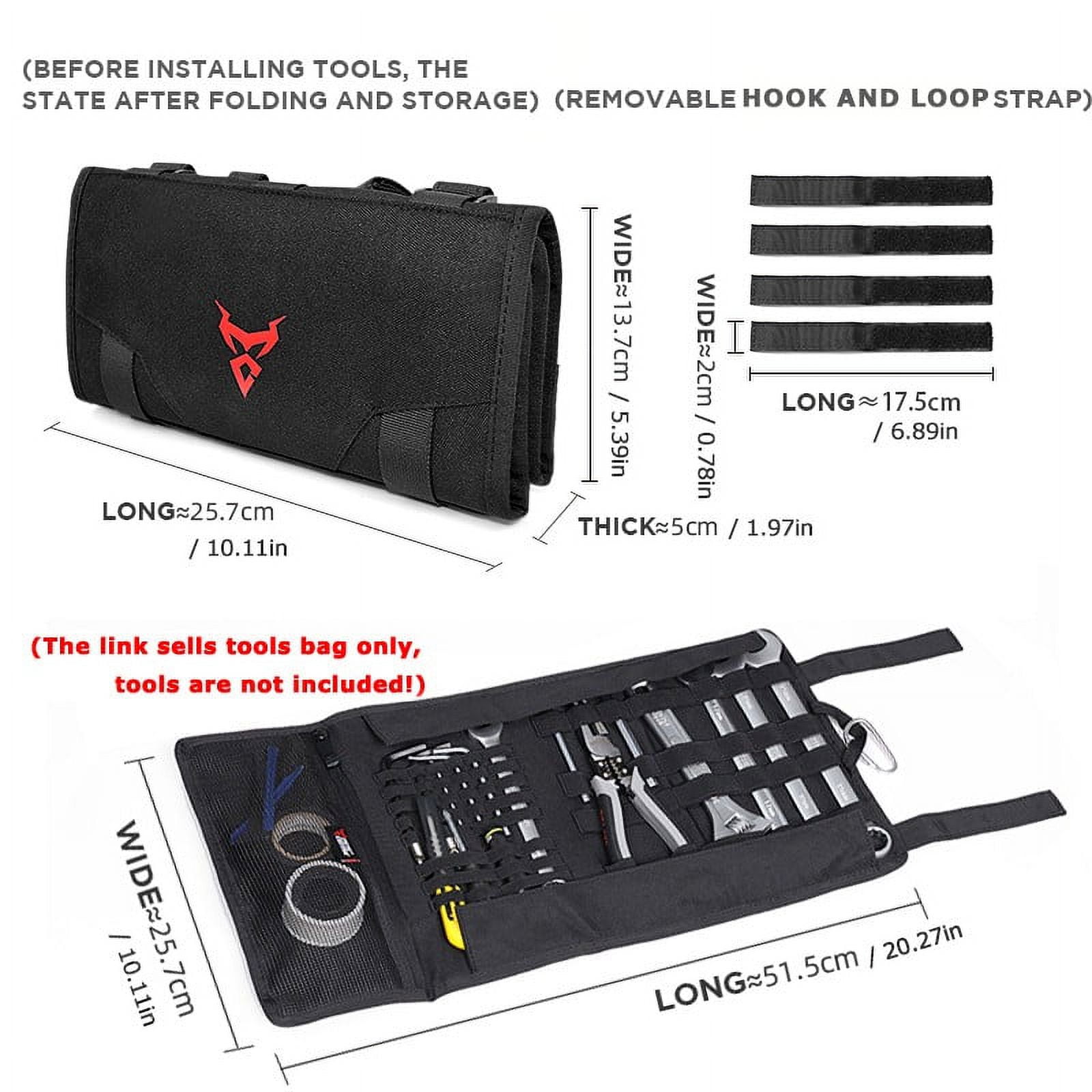 Tool Bag Large Wrench Roll Up Portable Pouch Bag Folding Storage Kit Pockets Kit for Motorcycle/Motocross Riding New