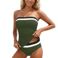 thumbnail image 2 of Women Tummy Control One Piece Swimsuits Strapless Bandeau Bathing Suits Slimming Halter Swimwear, 2 of 6