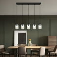thumbnail image 5 of Miumaeov Modern Mason Jar Chandelier Glass 5-Lights Adjustable Hanging Ceiling Lamp, 5 of 12