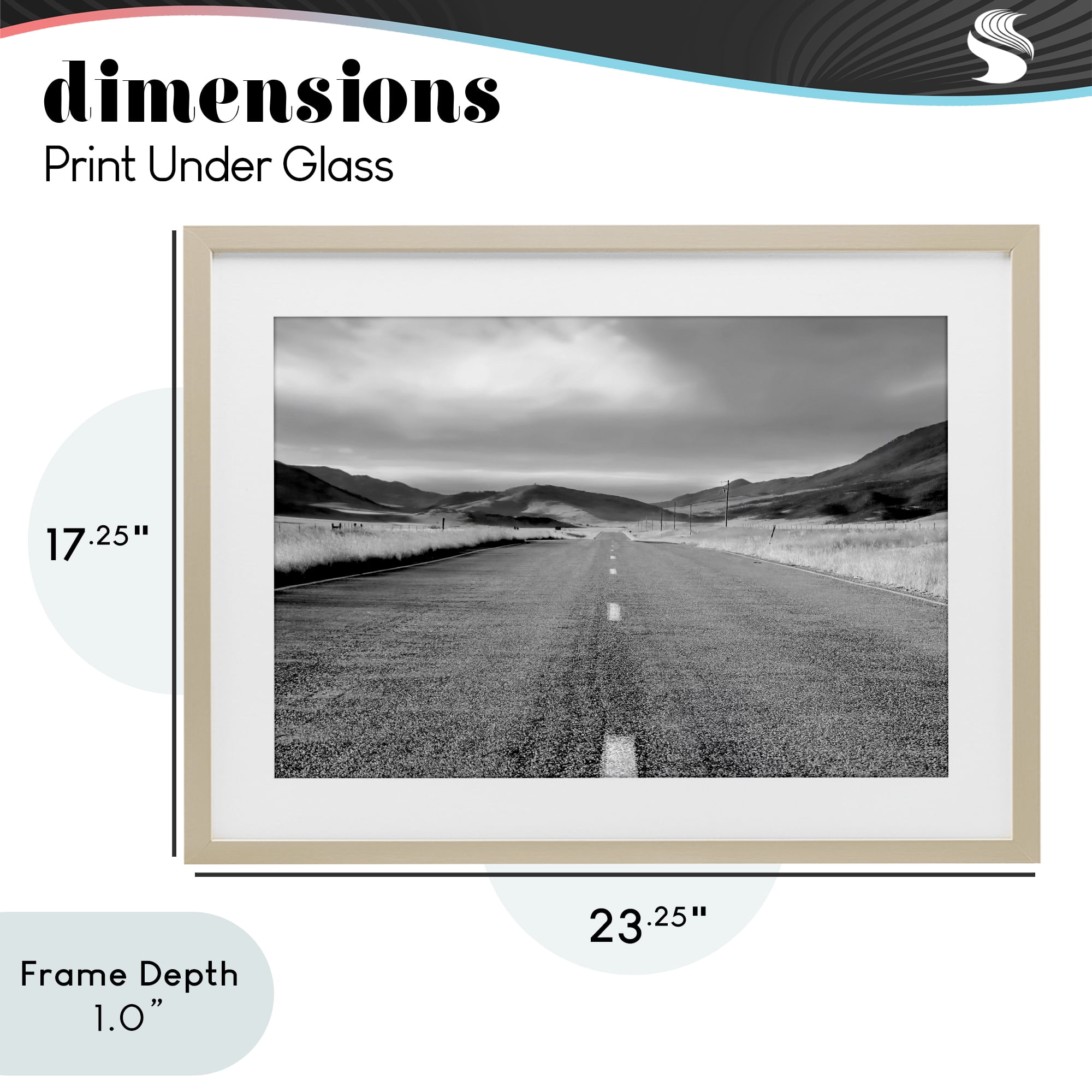 Stupell Industries Open Road Through Rolling Hills Birch Framed Print Under Glass, design by Steve Toole