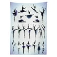 thumbnail image 3 of Ambesonne Art Tablecloth Rectangular Table Cover, Female Ballet Dancers, 52"x70", Purple Lavender White, 3 of 4