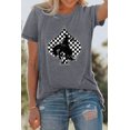 thumbnail image 6 of Stylish Women's Western Graphic Tee with Unique Check Spades Print | [ZhiHiMeRi] | (US 4-6)S, 6 of 10