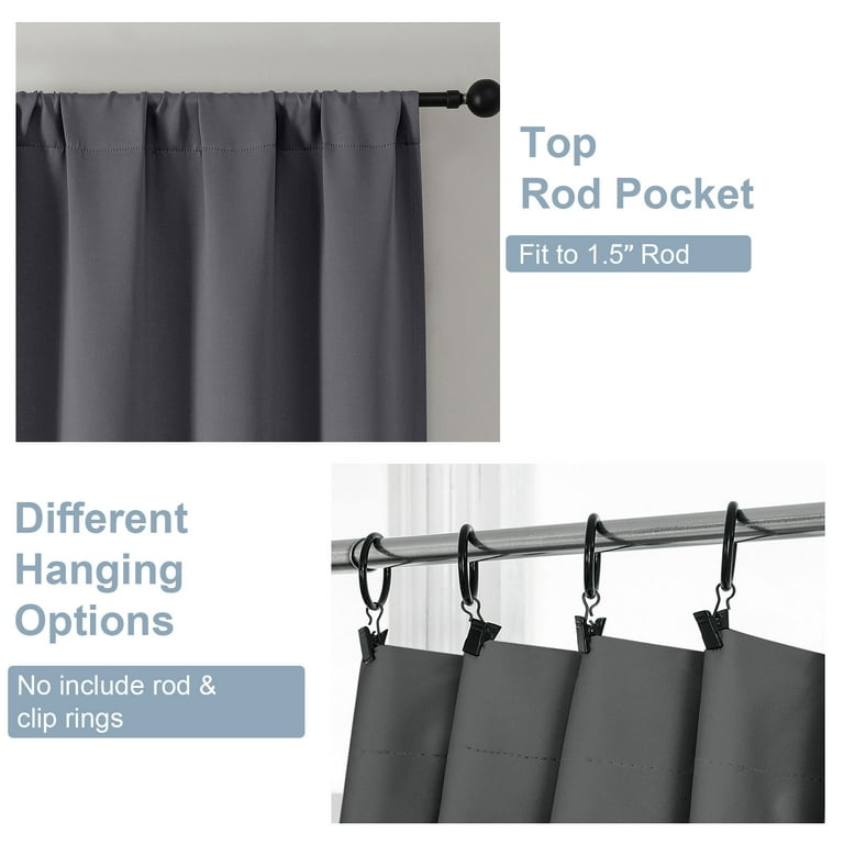 OVZME, Door Curtain, 40x72 inch, Grey, 2 Panels Set - Walmart.com
