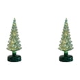 thumbnail image 2 of 2pcs LED Glass Christmas Tree with Lights, Battery Operated Tabletop Decor, Frosted Glass Holiday Centerpiece for Mantel, Window, Fireplace, and Indoor Home Christmas Decorations, 2 of 6