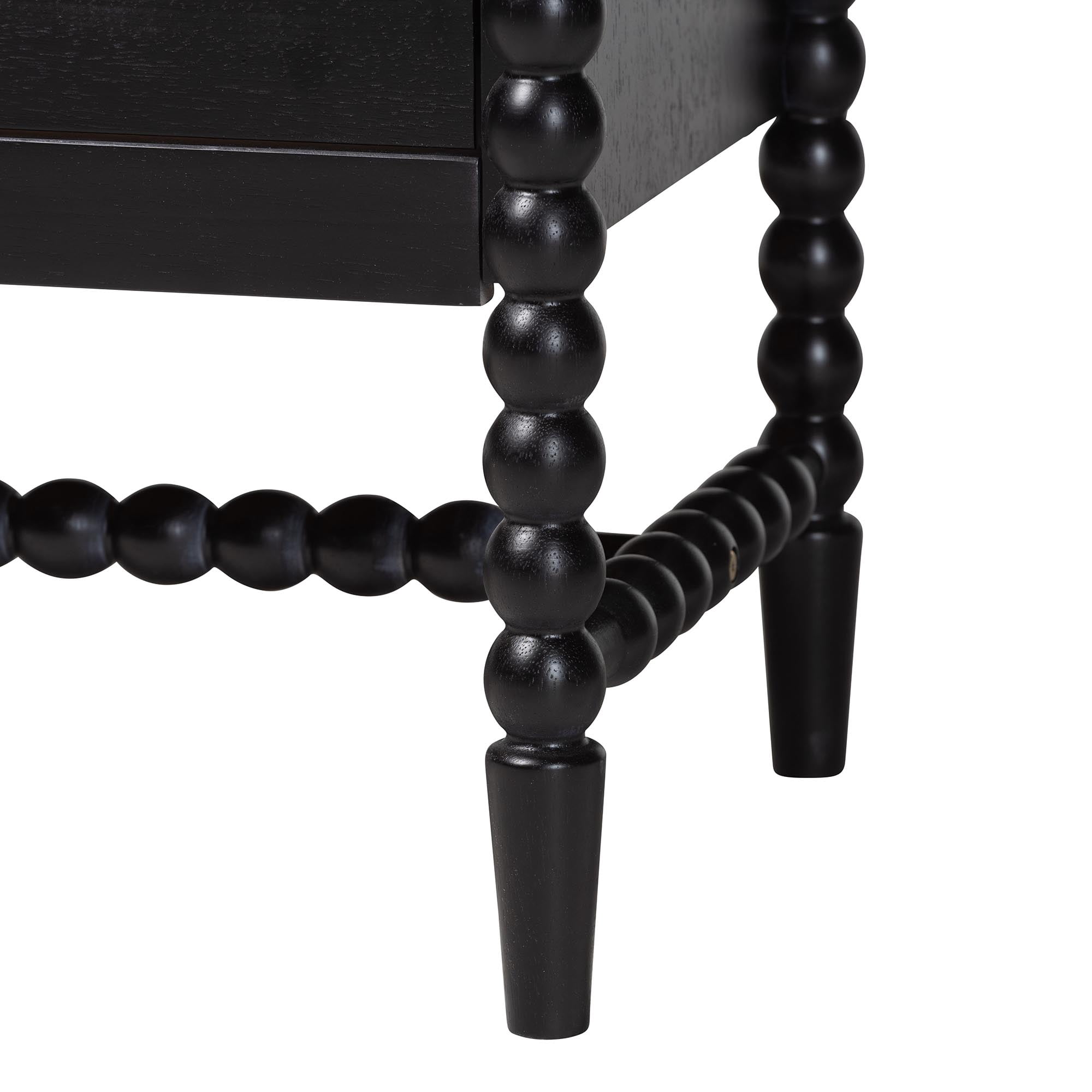 Baxton Studio Brantley Modern Farmhouse Bedroom Set, Queen, 4-Piece, Black