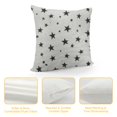 thumbnail image 4 of Shangniulu Black Stars on White Background Double Sided Pillow Cases Seamless Pattern Elegant Art Design Plush Pillowcase Square Cushion Pillow Covers for Sofa Bed Home Decor 18x18 in, 4 of 5