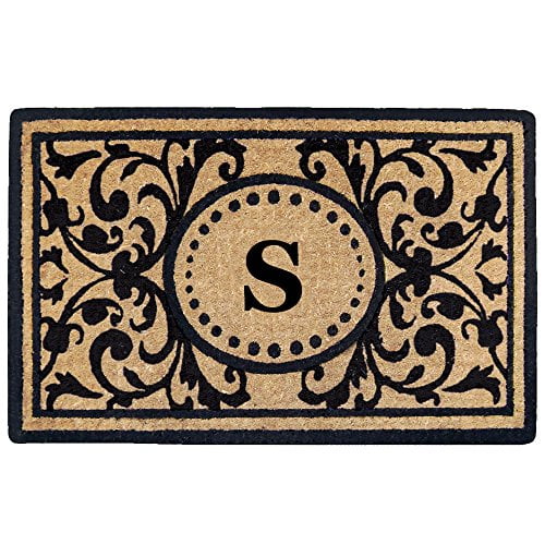 Nedia Home Tapis de coco 22 x 36 Po, Monogrammé S