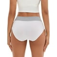 thumbnail image 2 of Unique Bargains Women's Mid-Waisted Color-Block Panties Full Coverage Briefs XS White, 2 of 6