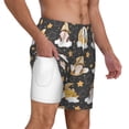 thumbnail image 3 of Balery Cute Bee Gnome Mens Swim Trunks Swim Shorts for Men Quick Dry Inseam Beach Shorts with Compression Liner Pocket-Large, 3 of 9