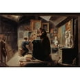 thumbnail image 3 of Achille Devéria 24x18 Black Modern Framed Museum Art Print Titled - The Installation of the Model (1838), 3 of 5
