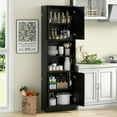 thumbnail image 2 of YYAo Buffet Sideboard, Cupboard Buffet Console Kitchen Sideboard,75 Inch Kitchen Pantry Cabinet Tall Cupboard with Doors and Shelves-Black, 2 of 10