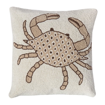 Handcrafted Beaded Crab Decorative Accent Throw Pillow 16 x 16