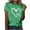 Green, variant on Erwazi Women's Valentine's Day T-Shirt Heart Print Crew Neck Short Sleeve Casual Summer Top