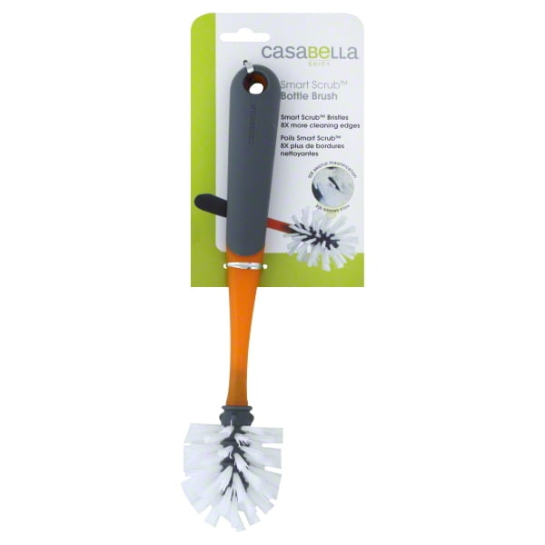 Casabella Smart Scrub Bottle Brush Graphite Orange