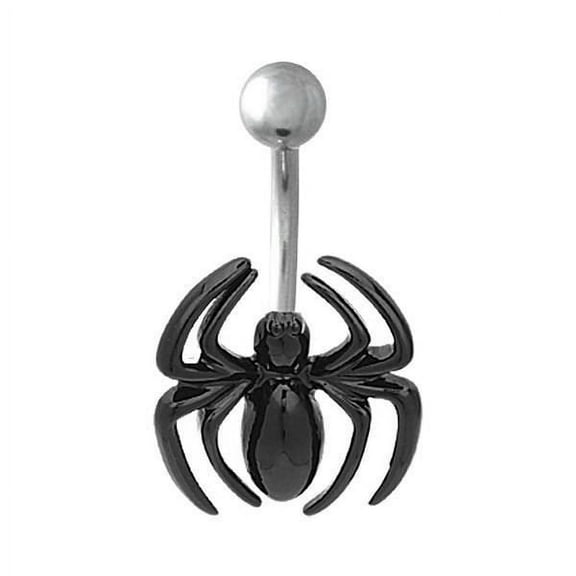 Marvel NS43SPIDER Cut Out Spider-Man Fixed 316L Stainless Steel Navel Charm