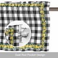 thumbnail image 6 of Summer Lemon Valance Curtain Floral Leaf Black White Buffalo Plaid Window Valances Rod Pocket Short Curtains Window Treatments for Kitchen Bedroom Bathroom Laundry 60" x 18", 6 of 9