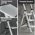 thumbnail image 2 of 3 Step Ladder,Aluminum Lightweight Folding 3 Step Stool with Anti-Slip Wide Pedal, 330lbs Capacity Step Ladder for Household,Kitchen,Office - BlackWoodgrain, 2 of 16