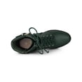 thumbnail image 4 of BLISSFUL STEP Women's Platform Buckle Lace Up Block Heel Ankle Boot Dark Green (Size 6.5), 4 of 6