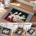 thumbnail image 5 of Bathroom Rugs 2x3 Ft, Chef Non Slip Area Rugs for Kitchen Bedroom Entryway, Cartoon Cute Watercolor Cooking Black Plaid Washable Carpet Runner Rug Floor Mats for Bedroom Home Decor, 5 of 8